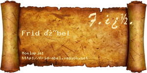 Frid Ábel névjegykártya