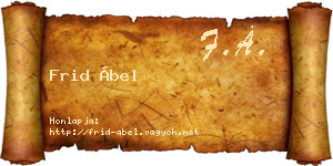 Frid Ábel névjegykártya