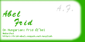 abel frid business card